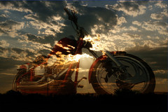 Sky over motorcycle