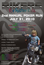 2nd Annual Biker's for Foster Kids Poker Run flyer