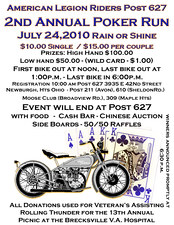 ALR 627 2nd Annual Poker Run flyer