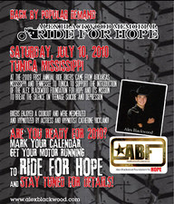 Alex Blackwood Foundation Ride for Hope flyer