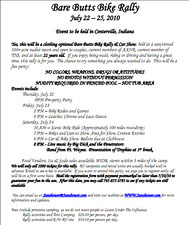Bare Butts Bike Rally 8th Annual flyer
