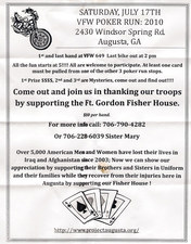 Ft. Gordon Fisher House VFW Poker Run flyer