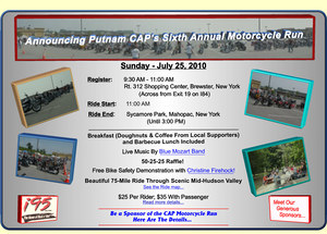 Putnam Community Action Program 6th Annual Motorcycle Run flyer