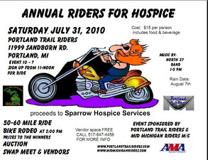 Riders for Hospice flyer