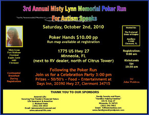 3rd Annual Misty Lynn Memorial Poker Run for Autism Speaks flyer