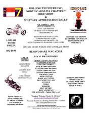 Rolling Thunder Inc, NC 7 Bike Show flyer