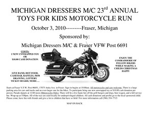 Michigan Dressers M C Annual Toys for Kids Rally flyer