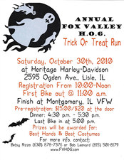 Trick or Treat Motorcycle Run flyer