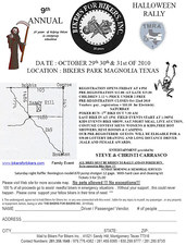 9th Annual Bikers for Bikers Halloween Rally flyer