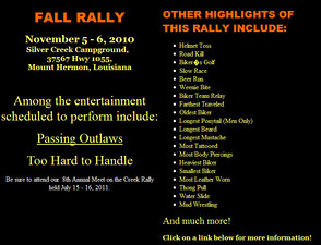 Meet on the Creek Fall Motorcycle Rally flyer