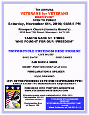 Veterans For Veterans Biker Event flyer