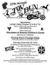 Lehigh Valley Chapter of ABATE 27th Annual Toy Run flyer