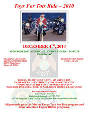 American Legion Post 35 Toys for Tots Ride flyer