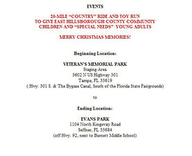 Cookson Hills Toy Run 17th Year flyer