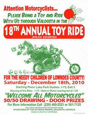 18th Annual Toy Ride (fundraiser) flyer