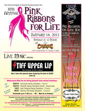 8th Annual Pink Ribbons for Life Event (fundraiser) flyer