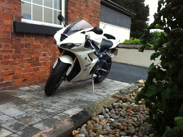 Triumph outside house