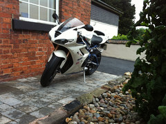 Triumph outside house