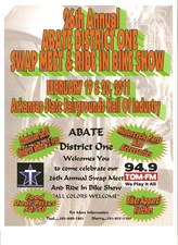 26th Annual ABATE District One Swap Meet & Ride In Bike Show flyer