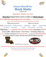 Cancer Benefit for Mark Matte (fundraiser) flyer