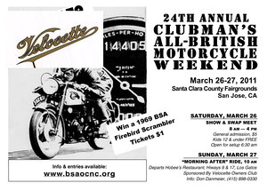 24th Annual Clubman's All-British Motorcycle Weekend flyer