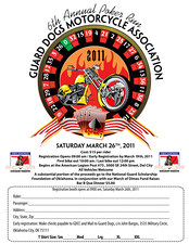 6th Annual Guard Dog Central Chapter Poker Run (fundraiser) flyer