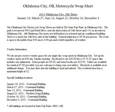 Jeff Williams Statewide Motorcycle Swap Meet flyer