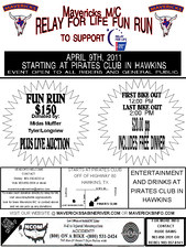 Mavericks Relay for Life Fun Run (fundraiser) flyer