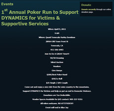 1st Annual Poker Run to Support Dynamics for Victims & Services flyer