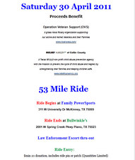 Ride for Relief (fundraiser) flyer