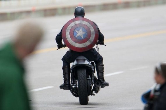 Captain America on Motorbike