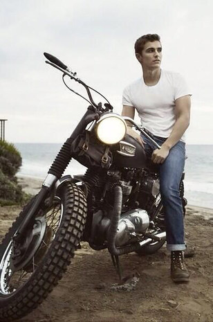 Dave Franco on Motorcycle